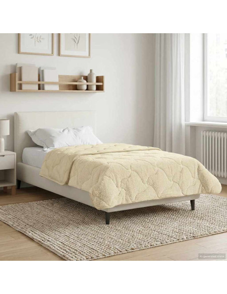 Duvet Estivo Crema 155 x 220 cm Microfibra e Fleece Teddy