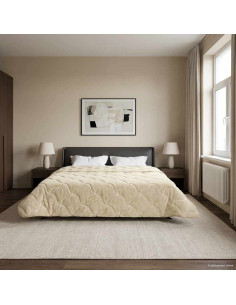 Duvet Invernale Crema 200 x 240 cm Microfibra e Fleece Teddy