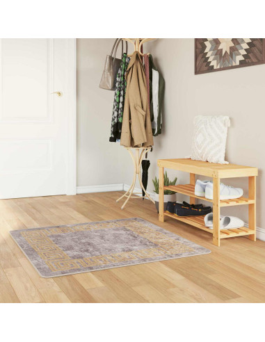 Runner Tappeto MARSA Grigio 100 x 100 cm Poliestere e PVC