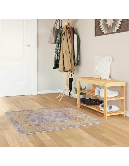 Runner Tappeto MARSA Grigio 100 x 100 cm Poliestere e PVC