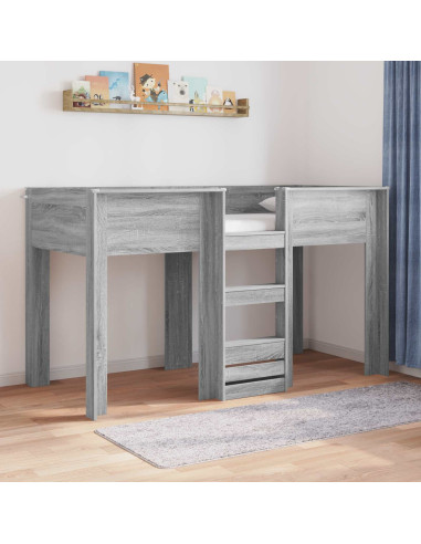 Letto a Castello per Bambini Grigio Sonoma 75 x 190 cm