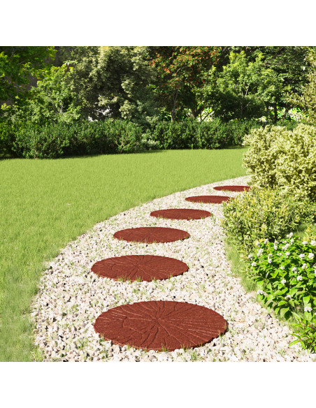 Pietra da Passo 6 pcs Rosso Ø 45 x 1,8 cm Gomma