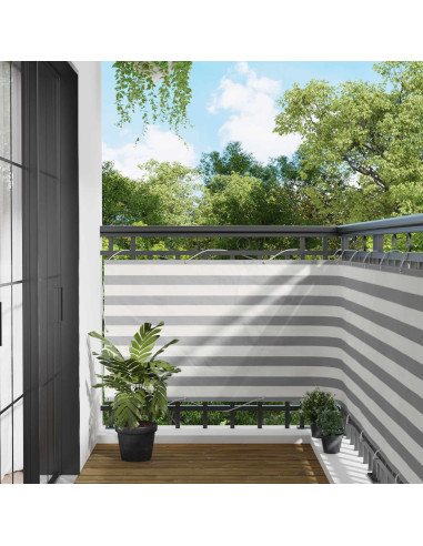 Schermo da balcone Grigio chiaro e bianco 100 x 1000 cm