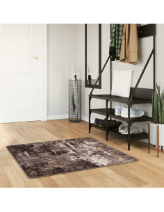 Runner Tappeto MARSA Nero 100 x 100 cm Poliestere e PVC