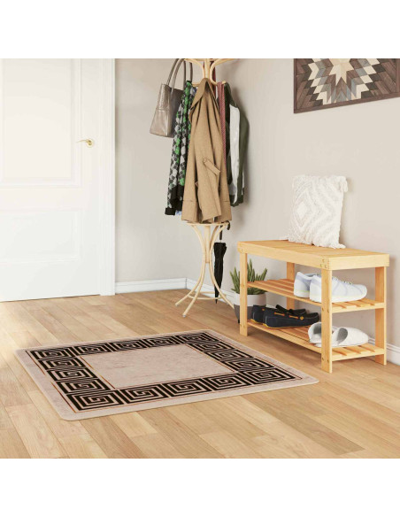 Runner Tappeto MARSA Nero 100 x 100 cm Poliestere e PVC