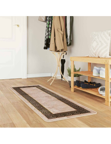 Runner Tappeto MARSA Nero 50 x 200 cm Poliestere e PVC