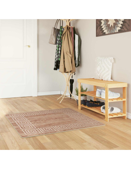 Runner Tappeto MARSA Bianco 100 x 100 cm Poliestere e PVC