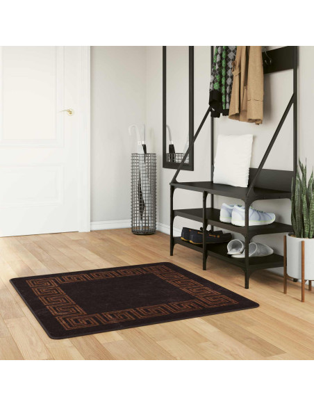 Runner Tappeto MARSA Nero 100 x 100 cm Poliestere e PVC