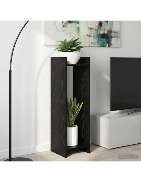 Supporto per piante Rovere Nero 30 x 30 x 100 cm