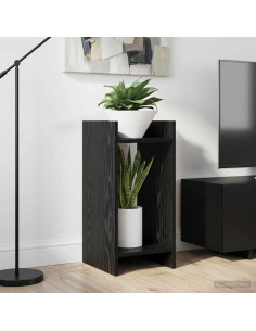 Supporto per piante con lo scaffale Rovere Nero 30 x 30 x 60 cm