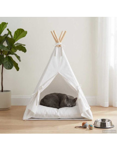 Tenda per animali con cuscino Bianco 40 x 40 x 50 cm Poliestere