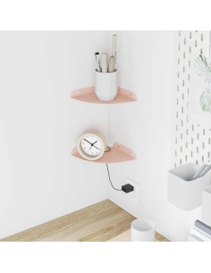 Mensola sospesa con lo scaffale 2 pcs Rosa 15 x 15 x 2 cm