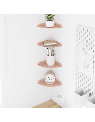 Mensola sospesa con lo scaffale 4 pcs Rosa 15 x 15 x 2 cm