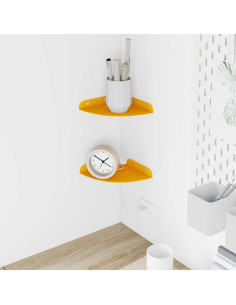 Mensola sospesa 2 pcs Giallo senape 15 x 15 x 2 cm