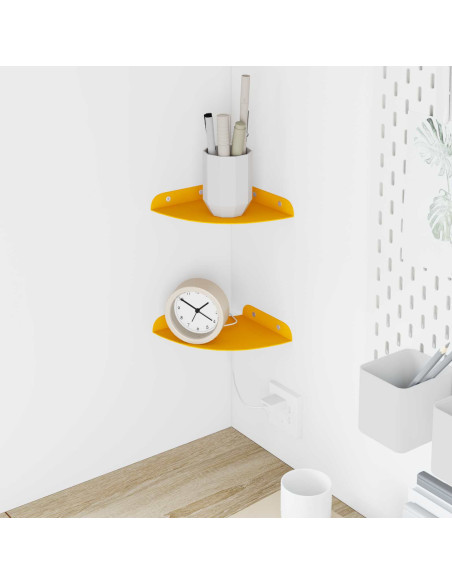 Mensola sospesa 2 pcs Giallo senape 15 x 15 x 2 cm