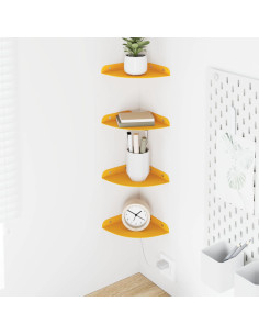 Mensola sospesa 4 pcs Giallo senape 15 x 15 x 2 cm