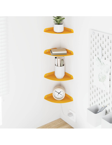 Mensola sospesa 4 pcs Giallo senape 15 x 15 x 2 cm