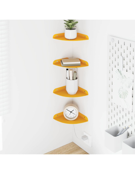 Mensola sospesa 4 pcs Giallo senape 15 x 15 x 2 cm