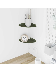 Mensola sospesa 2 pcs Verde oliva 15 x 15 x 2 cm