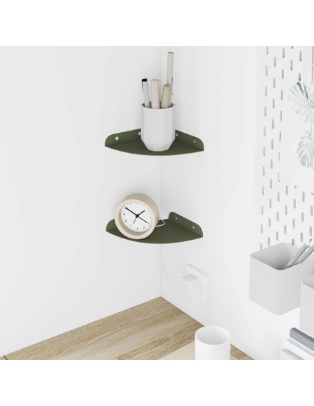 Mensola sospesa 2 pcs Verde oliva 15 x 15 x 2 cm