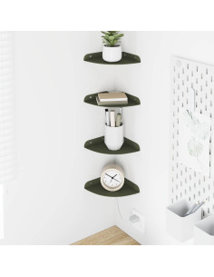 Mensola sospesa 4 pcs Verde oliva 15 x 15 x 2 cm