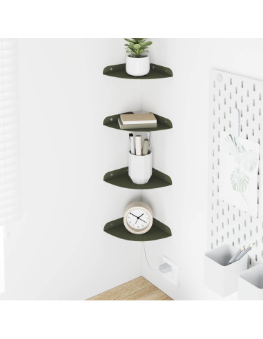 Mensola sospesa 4 pcs Verde oliva 15 x 15 x 2 cm