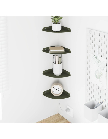 Mensola sospesa 4 pcs Verde oliva 15 x 15 x 2 cm