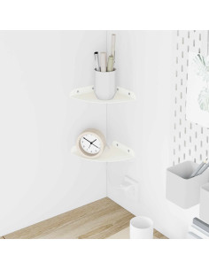 Mensola sospesa con lo scaffale 2 pcs Bianco 15 x 15 x 2 cm