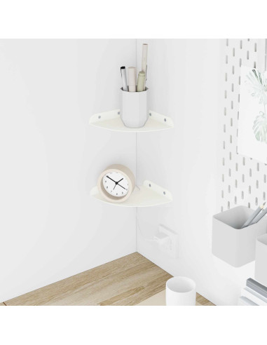 Mensola sospesa con lo scaffale 2 pcs Bianco 15 x 15 x 2 cm