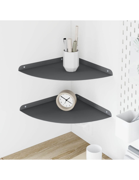 Mensola sospesa con lo scaffale 2 pcs Antracite 30 x 30 x 2 cm