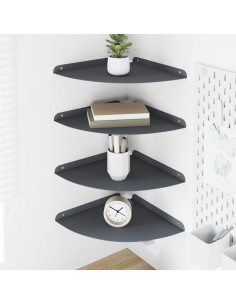Mensola sospesa con lo scaffale 4 pcs Antracite 30 x 30 x 2 cm
