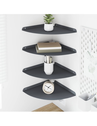 Mensola sospesa con lo scaffale 4 pcs Antracite 30 x 30 x 2 cm