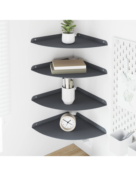Mensola sospesa con lo scaffale 4 pcs Antracite 30 x 30 x 2 cm