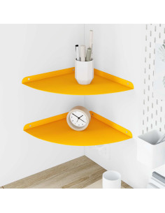 Mensola sospesa 2 pcs Giallo senape 30 x 30 x 2 cm