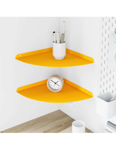 Mensola sospesa 2 pcs Giallo senape 30 x 30 x 2 cm