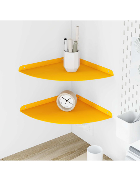 Mensola sospesa 2 pcs Giallo senape 30 x 30 x 2 cm