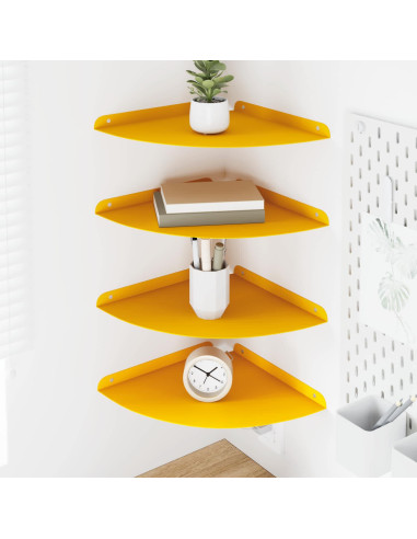 Mensola sospesa 4 pcs Giallo senape 30 x 30 x 2 cm