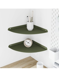 Mensola sospesa 2 pcs Verde oliva 30 x 30 x 2 cm
