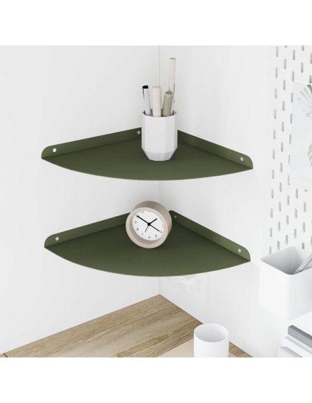 Mensola sospesa 2 pcs Verde oliva 30 x 30 x 2 cm