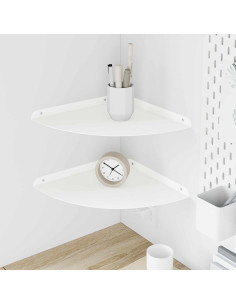 Mensola sospesa con lo scaffale 2 pcs Bianco 30 x 30 x 2 cm