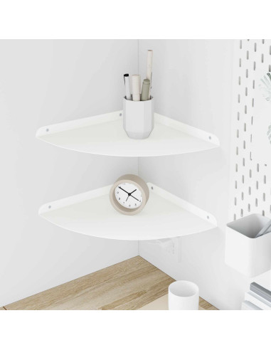 Mensola sospesa con lo scaffale 2 pcs Bianco 30 x 30 x 2 cm
