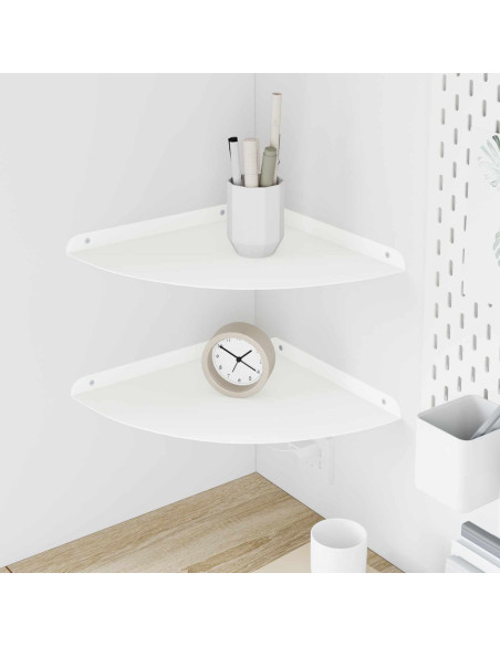 Mensola sospesa con lo scaffale 2 pcs Bianco 30 x 30 x 2 cm