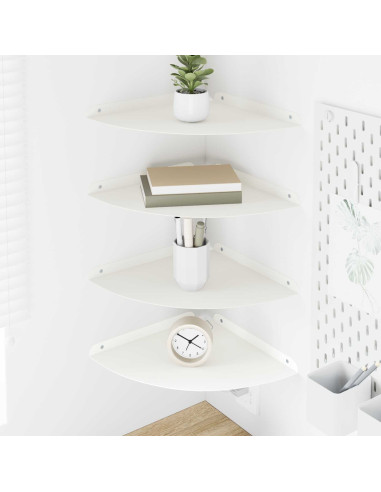 Mensola sospesa con lo scaffale 4 pcs Bianco 30 x 30 x 2 cm