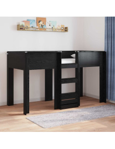 Letto a Castello per Bambini Rovere Nero 75 x 190 cm