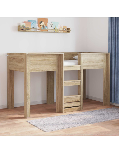 Letto a Castello per Bambini Rovere Sonoma 75 x 190 cm