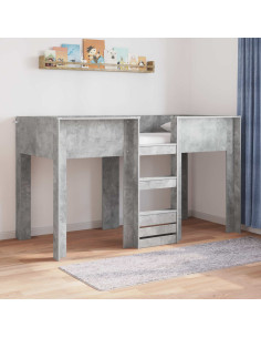 Letto a Castello per Bambini Grigio cemento 75 x 190 cm
