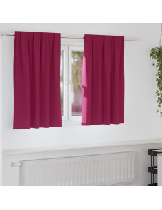 Tende Blackout con Anelli 2 pcs Rosso Vino 140 x 140 cm
