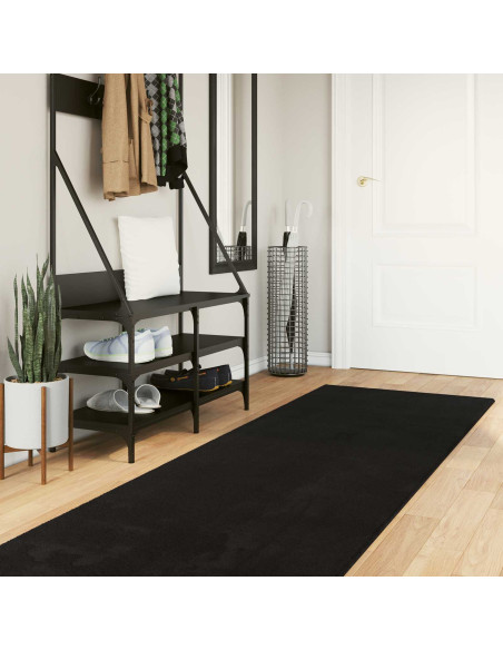 Tappeto a pelo medio, morbido e lavabile HUARTE Nero Poliestere