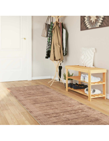 Runner Tappeto MARSA Bianco 80 x 400 cm Poliestere e PVC