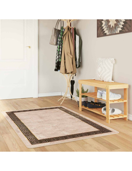 Runner Tappeto MARSA Nero 80 x 100 cm Poliestere e PVC